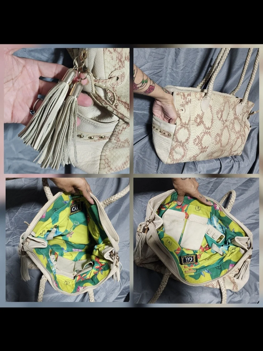 Chi Falchi Limited Edition Snakeskin Leather  Hobo Shoulderbag Purse